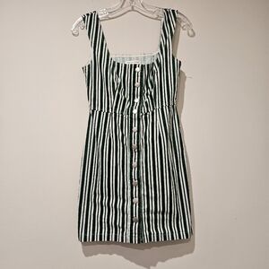 Urban Outfitters Black, Green and White Striped Mini Dress, Size 0